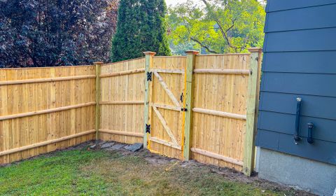 Cedar Board Fence Thin Panel Cap Easthampton Ma 2