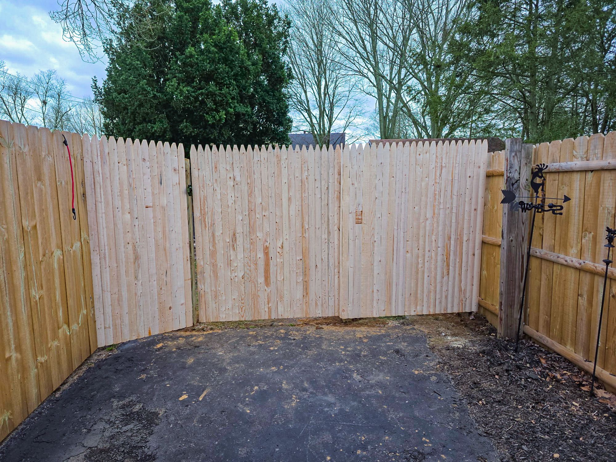Cedar Stockade Fence Gate Addition