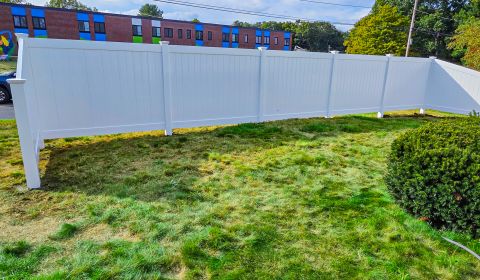 White Vinyl Privacy Fence Transition Panels