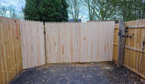 Cedar Stockade Fence Gate Addition