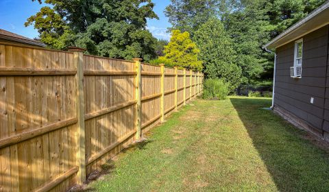 Cedar Board Fence Thin Panel Cap Easthampton Ma 6